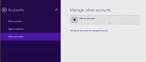 Windows 8.1 -- Adding an account