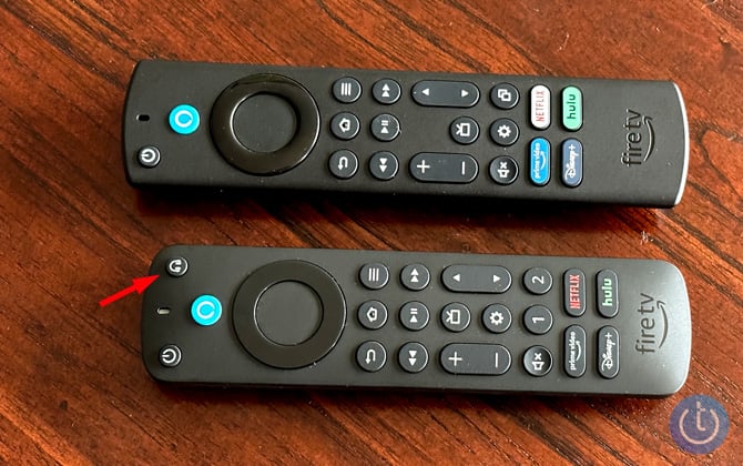 Amazon Alexa Voice Remote at the top and the Alexa Voice Remote Pro on the bottom with the headphone button pointed out..