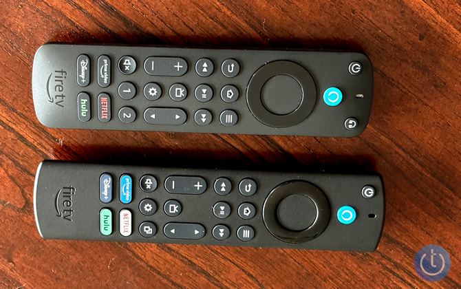 Alexa Voice Remote Pro at the top of the picture and the Alexa Voice Remote below