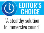 Techlicious Editor's Choice award logo with quote: A stealthy solution to immersive sound.