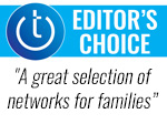 Techlicious Editor's Choice award logo with quote: A great selection of networks for families