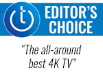 Editor's Choice award logo with text: The all-around best 4K TV.