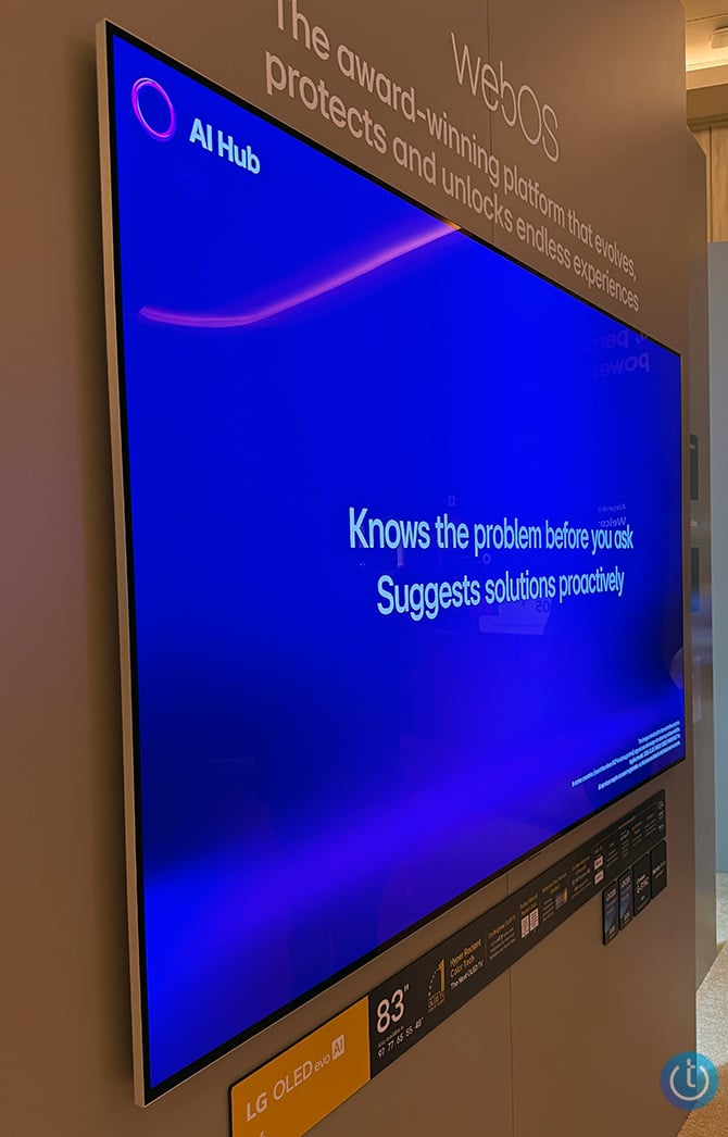 LG OLED 4K 83-inch G6 TV shown from the side