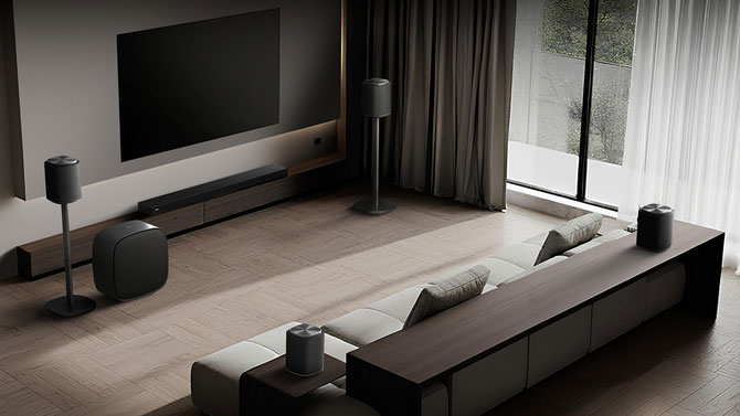LG Sound Suite installed in a living room