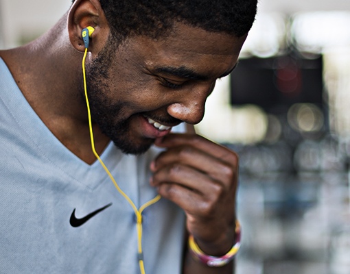 Man wearing Skullcandy headphones