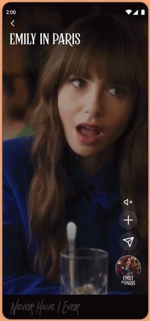 A screenshot of the new vertical interface for Netflix mobile app