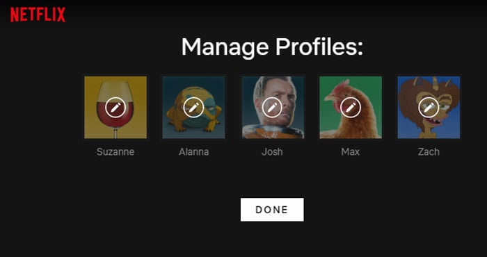 Netflix Manage Profiles