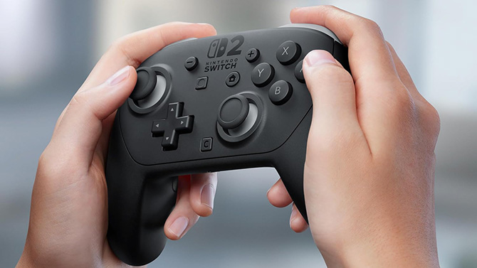 Nintendo Switch 2 Pro Controller shown in a person's hands for scale
