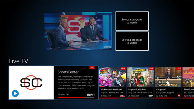 PlayStation Vue Multi-View screen