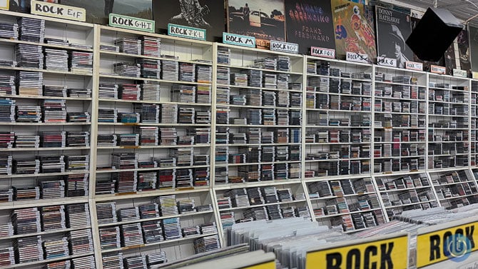 Some of the Rock CDs for sale at the Princeton Record Exchange.