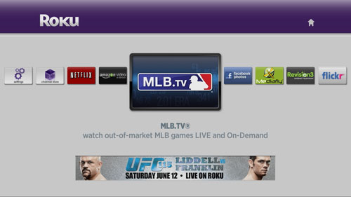 Roku MLB screen shot