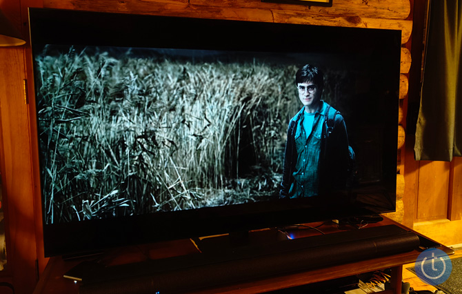 Samsung QN90C TV showing a scene from Harry Potter.