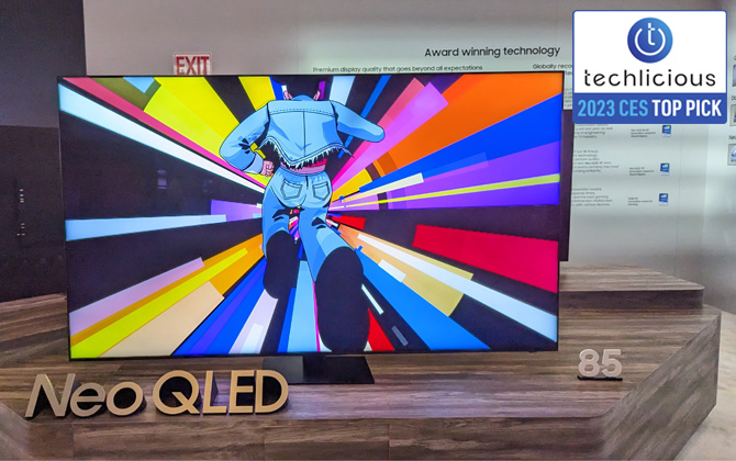 Samsung QN95C 4K TV shown from the front