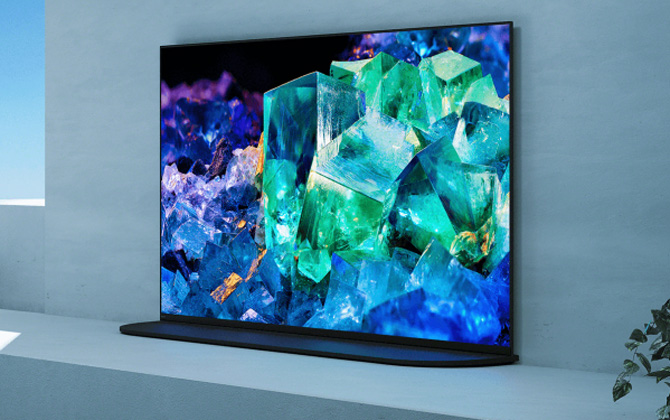 Sony Bravia XR A95K 4K QD-OLED TV shown on gray surface