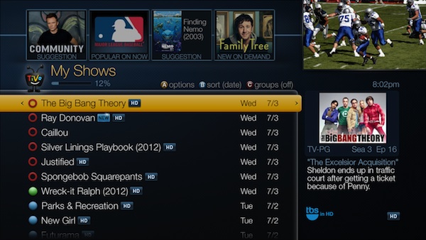 Tivo Roamio Screen