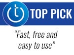 Techlicious Top Pick award logo with quote: Fast, free and easy to use