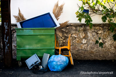TV in trash