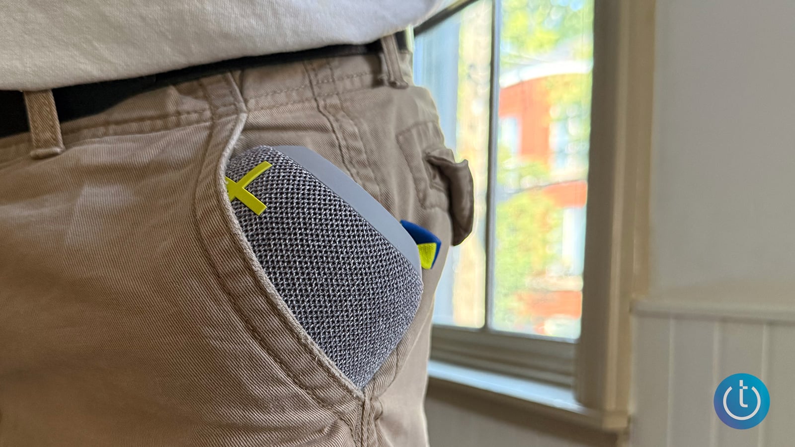 Ultimate Ears Wonderboom 4 stuck in a pants pocket.