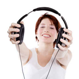 Woman with headphones