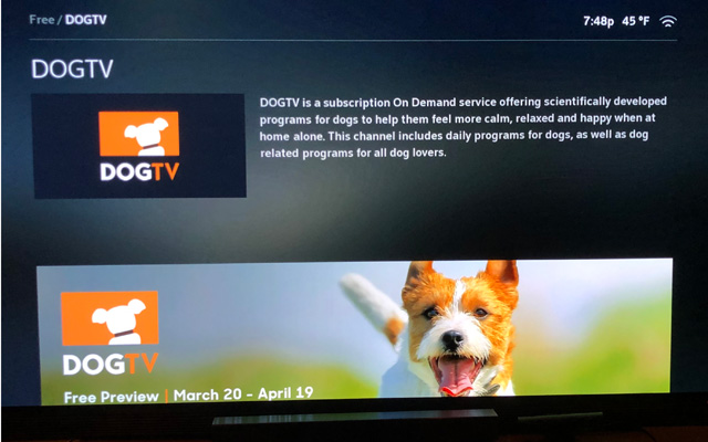 DOGTV free on Xfinity