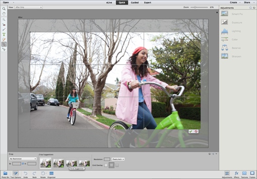 Adobe Photoshop Elements 13 cropping tool