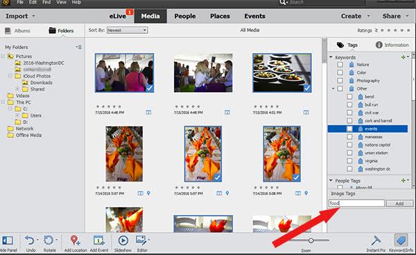 Add a tag in Photoshop Elements