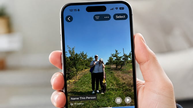 Screenshot of Photos app asking to name a person in a photo