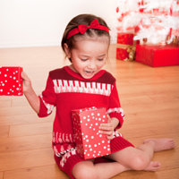 child opening present