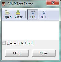 GIMP text input