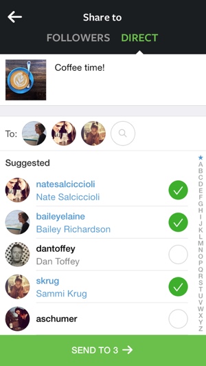 Instagram Direct screenshot