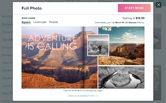 Mixbook travel photo template