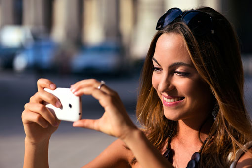 woman taking a photo