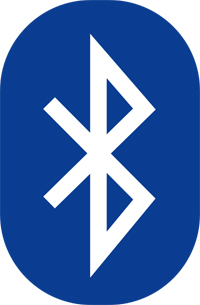 Bluetooth logo - bílé logo na modrém pozadí