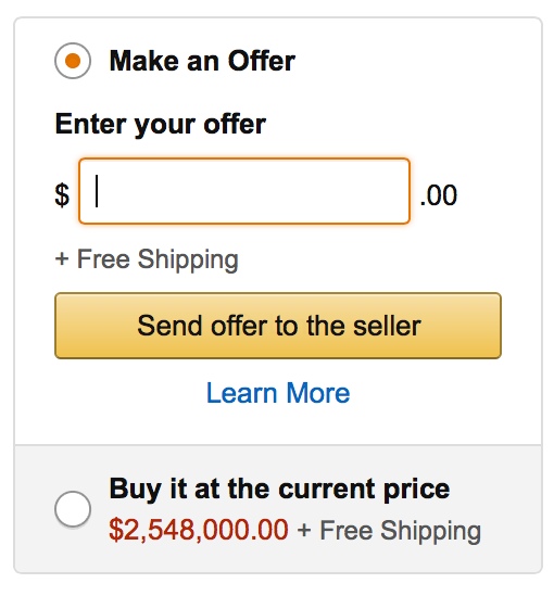 Amazon's Make an Offer box