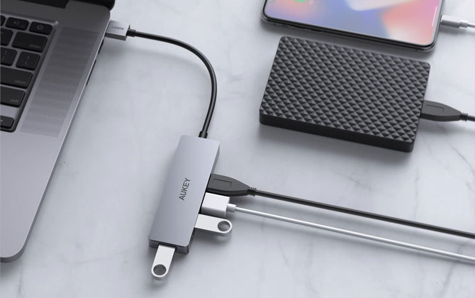 Aukey’s 4-Port USB 3.0 Hub Ultra Sli