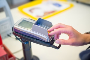 Store credit card processing terminal