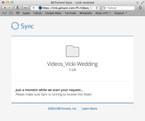 BitTorrent Sync 1.4 Screenshot