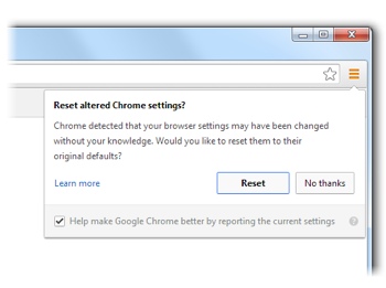 Chrome browser hijack reset