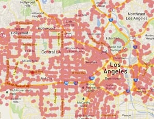 Los Angeles WiFi map