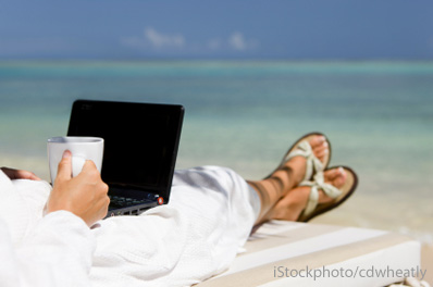 Laptop at the beach