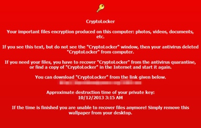 CryptoLocker ransom screen