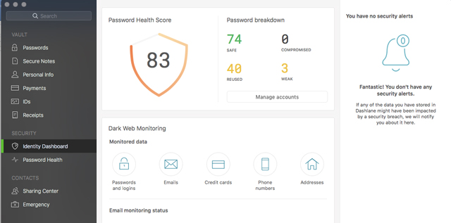 Dashlane password health