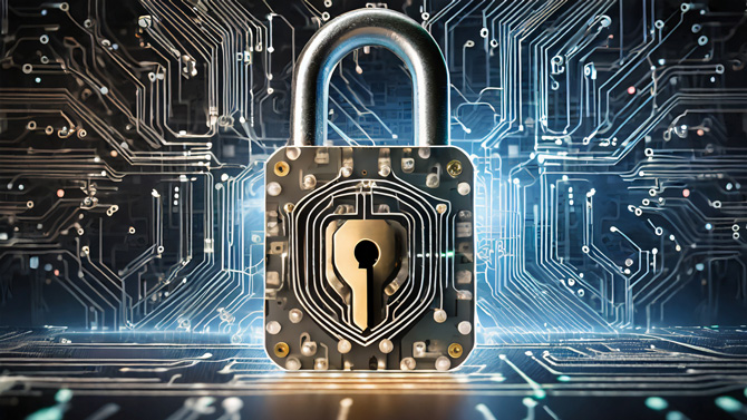 Digital encryption lock concept 