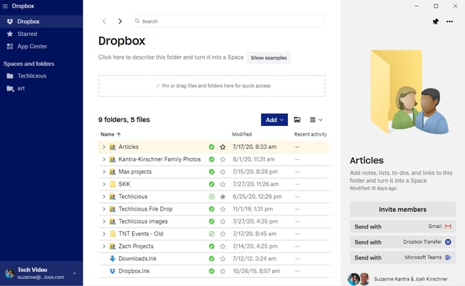 Dropbox desktop software