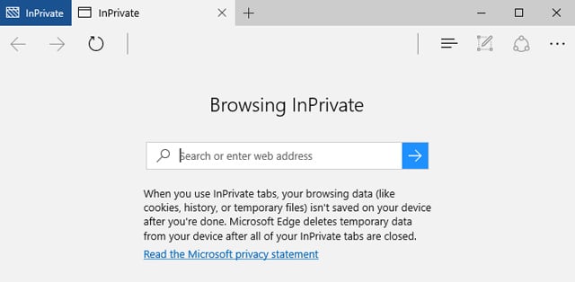 Navegador privado de Microsoft Edge