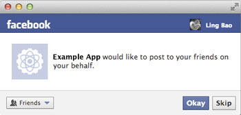 Facebook application write permission