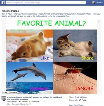 Example of Facebook Like-bait