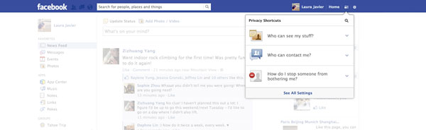 Facebook Privacy Shortcuts