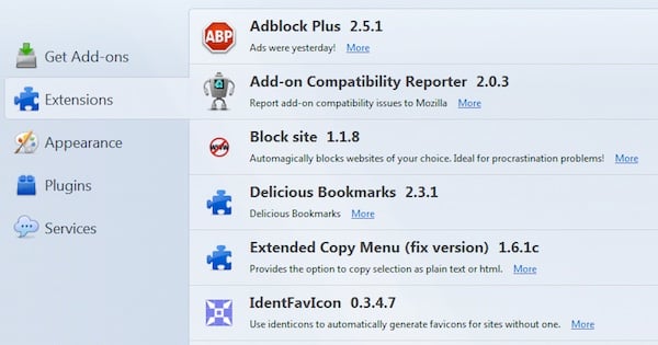 Firefox Addons List