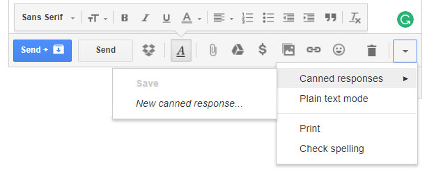 Gmail canned response